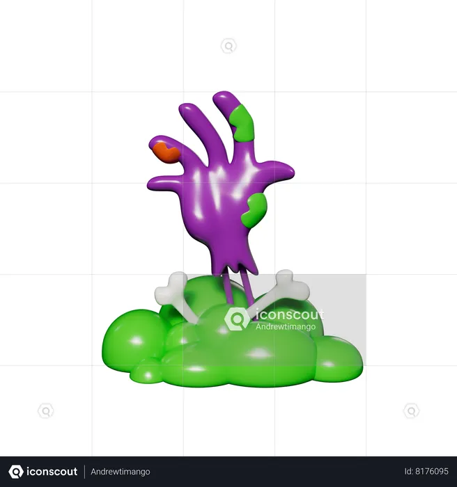 Zombie Hand  3D Icon