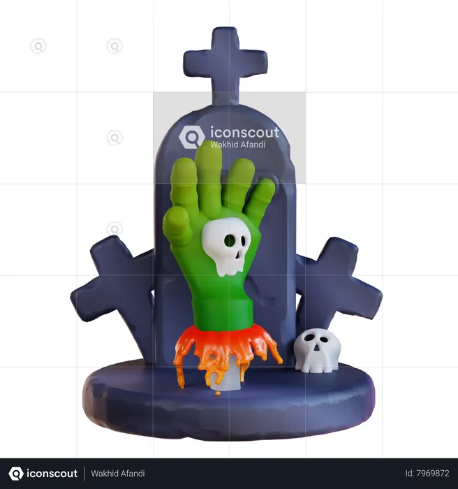 Zombie Hand In Grave  3D Icon