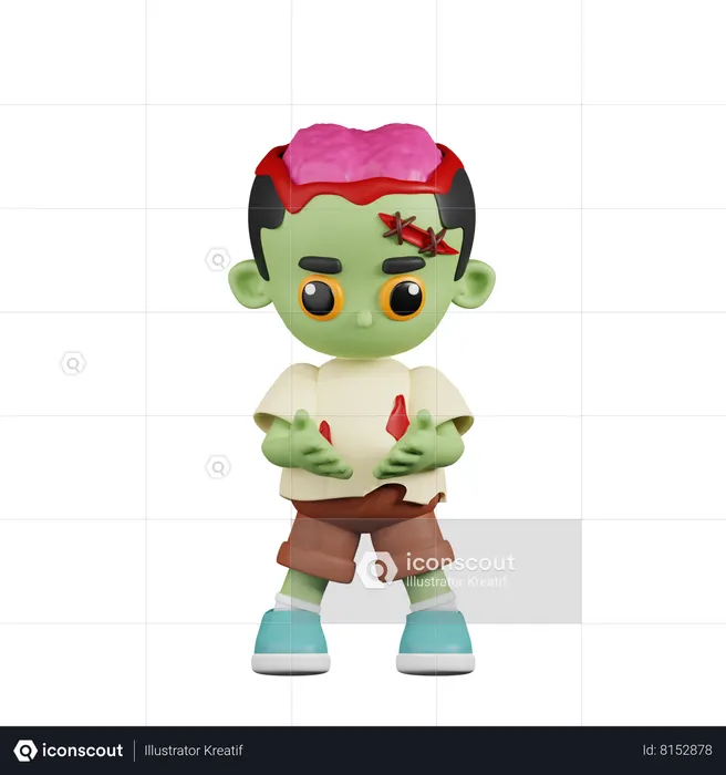 Zombie Holding Something  3D Icon