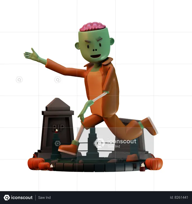 Zombie Pointed To Right  3D Icon