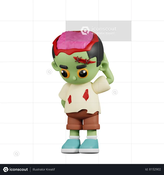 Zombie Worry  3D Illustration