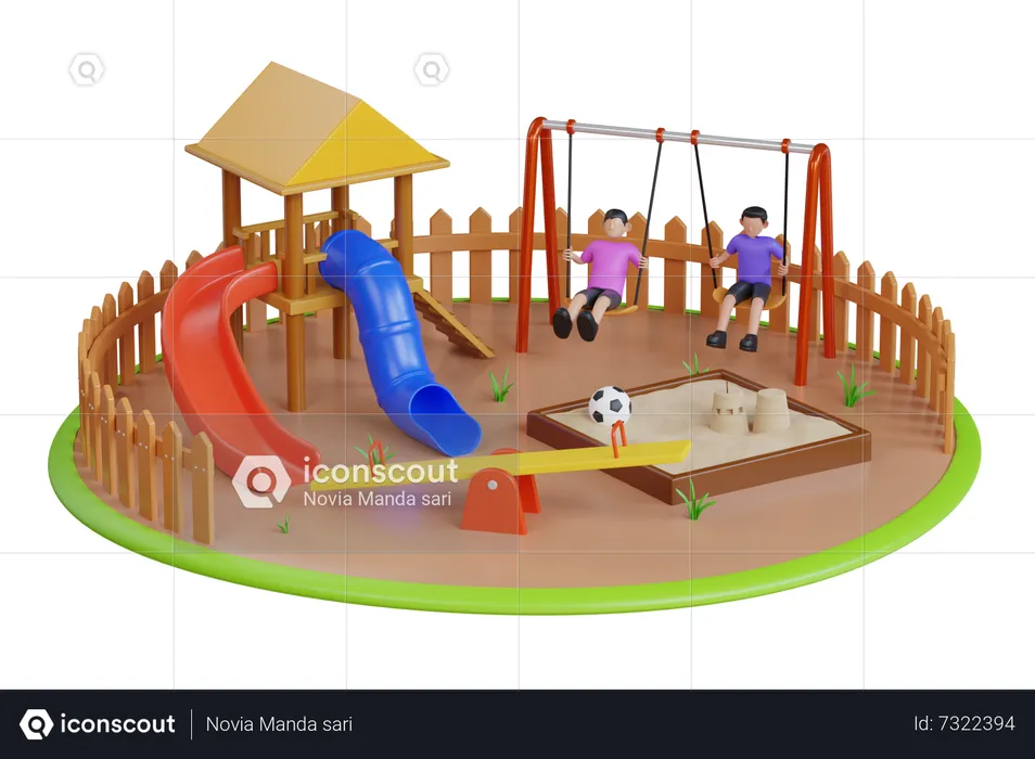 Zona de juegos para niños  3D Illustration