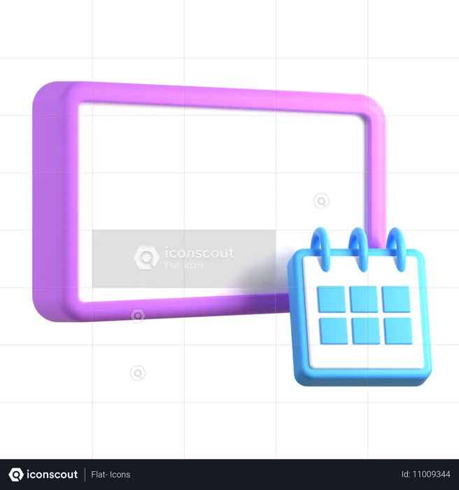 Zone de texte avec calendrier  3D Icon
