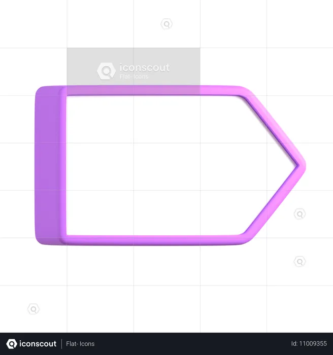 Zone de texte en forme d'étiquette  3D Icon