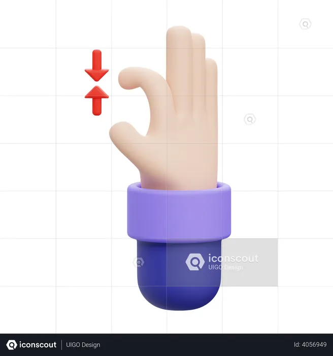 Zoom In Hand Gesture  3D Illustration