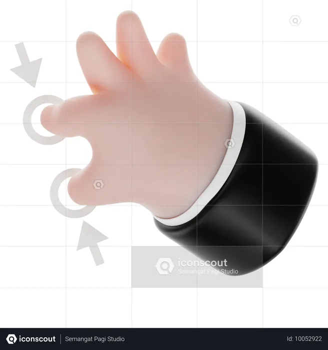 Zoom Out Hand Gesture  3D Icon