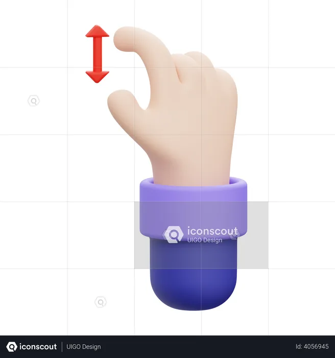 Zoom Out Hand Gesture  3D Illustration