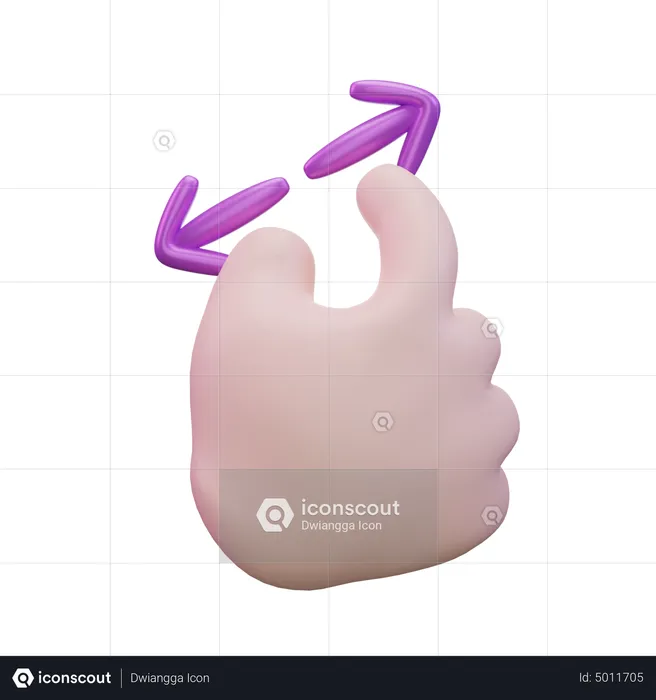 Zoom Out Hand Gesture  3D Icon