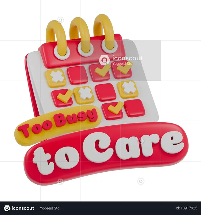 Zu beschäftigt, um sich darum zu kümmern  3D Icon