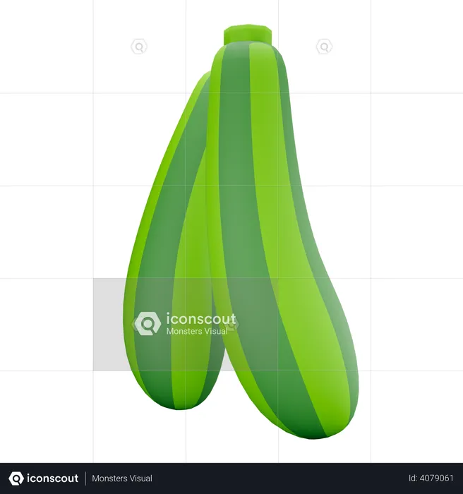 Zucchini  3D Illustration