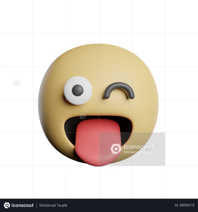 Zunge Emoji 3D Icon