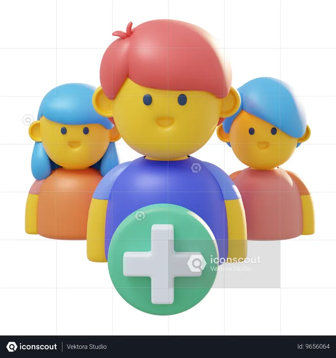 Zur Gruppe hinzufügen  3D Icon