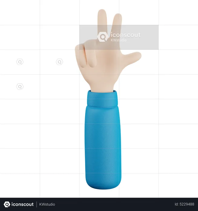 Zwei-Finger-Handbewegung  3D Icon