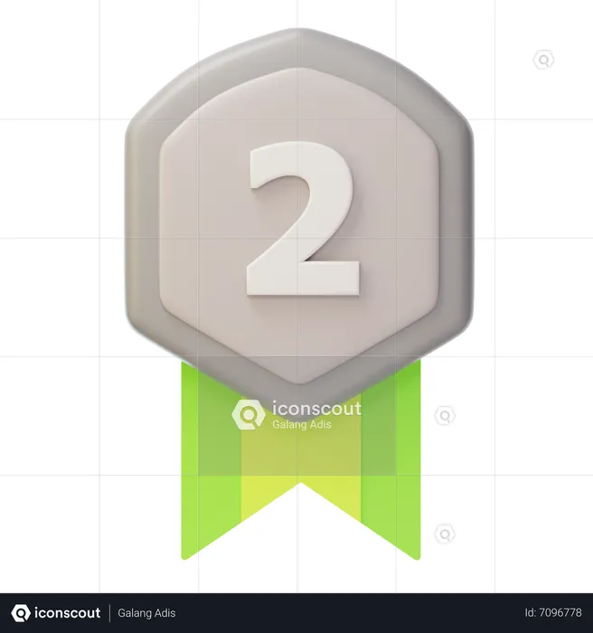 Zweiter Platz Silbermedaille  3D Icon