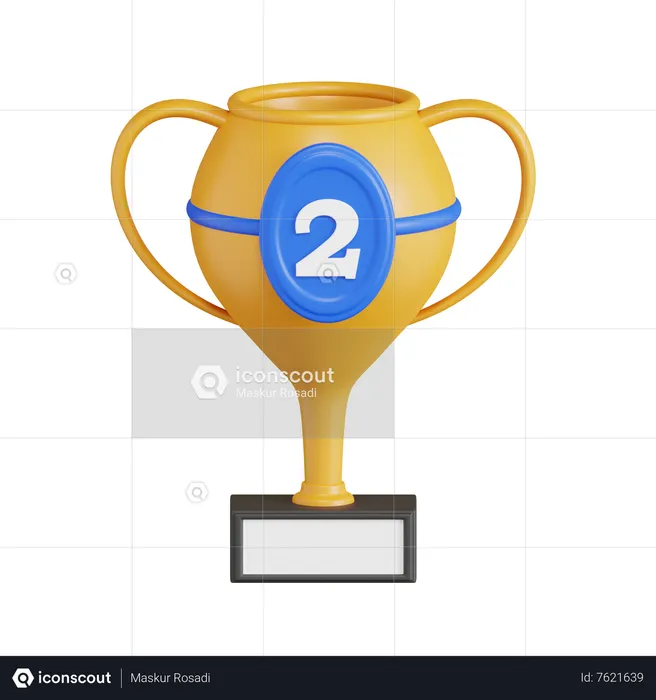 Trophäe für den zweiten Platz  3D Icon