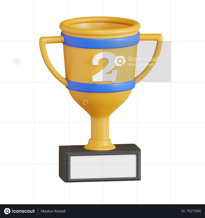 Trophäe für den zweiten Platz  3D Icon