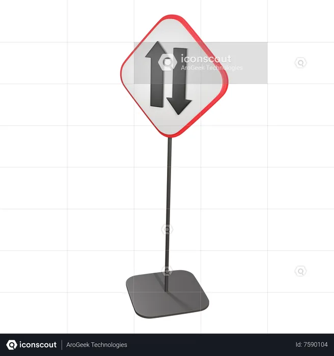 Verkehr in zwei Richtungen  3D Icon