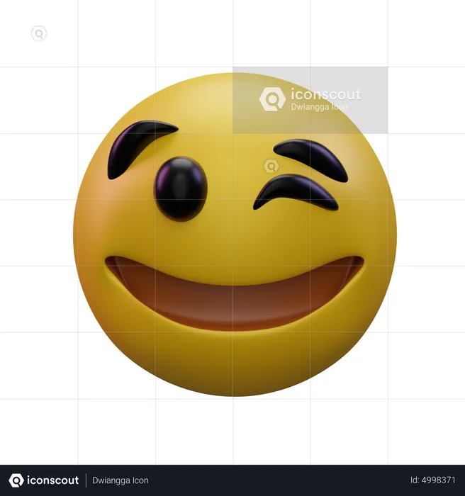 Zwinkert Emoji 3D Icon
