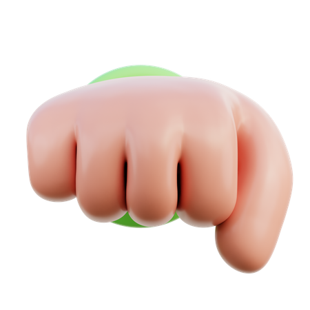 拳を突き出すジェスチャー  3D Icon
