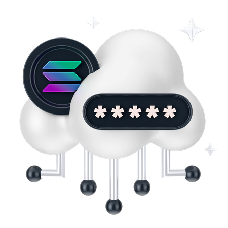 머니 클라우드 보안  3D Icon