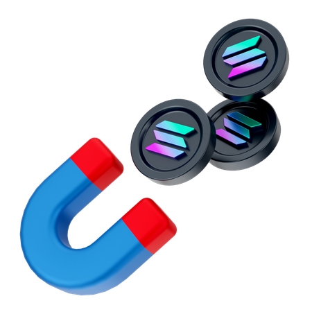 ソラナコインを引き付ける  3D Icon