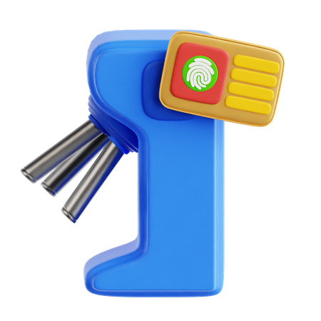 カード付きゲートシステム  3D Icon