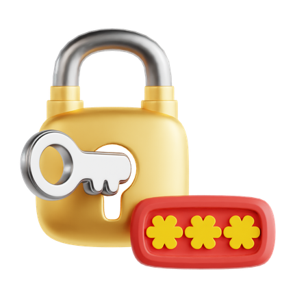 パスワードロック  3D Icon