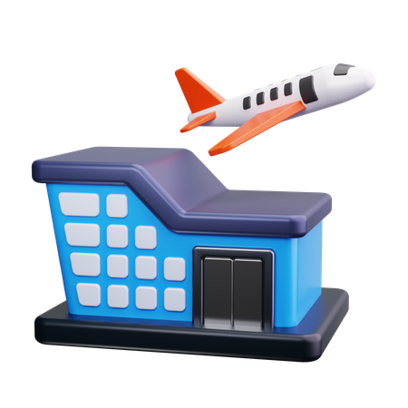空港ターミナル  3D Icon