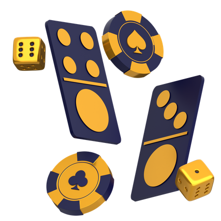 チップ付きドミノサイコロ  3D Icon