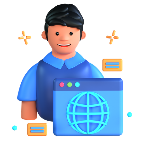 웹 사용자  3D Icon