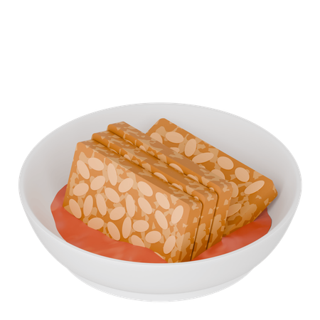 インドネシア料理 揚げテンペソース添え  3D Icon