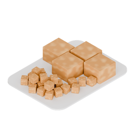 インドネシア料理 揚げ豆腐  3D Icon