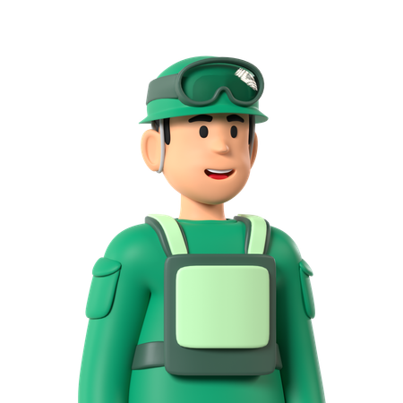 군인  3D Icon
