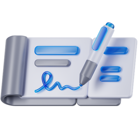 은행 수표  3D Icon