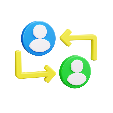 직원 교환  3D Icon
