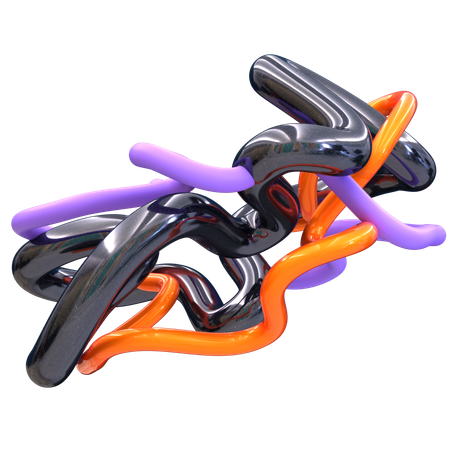 복잡한 추상적 얽힘  3D Icon