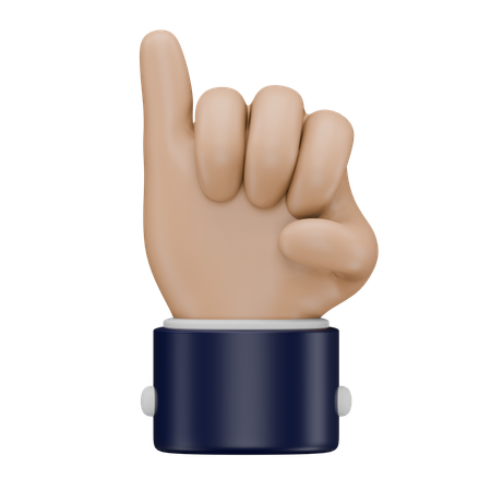 小指のジェスチャー  3D Icon