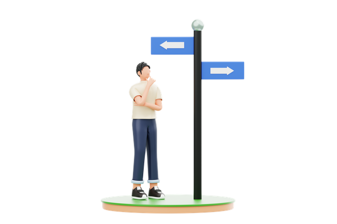 결정을 내리는 남자  3D Icon