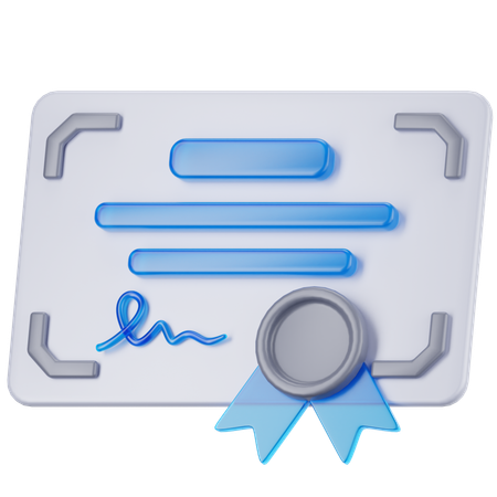 証明書  3D Icon