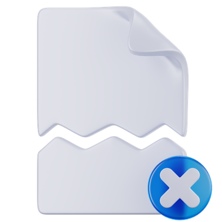 壊れた文書  3D Icon