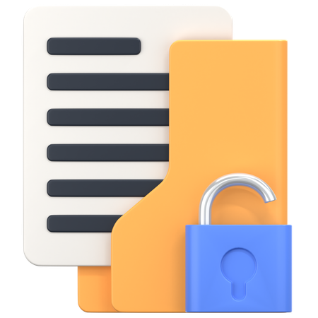 폴더 잠금 해제  3D Icon