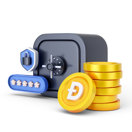 도지코인 보안  3D Icon
