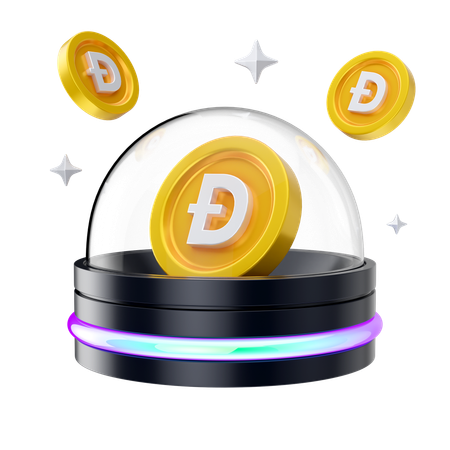 도지코인 홀로그램  3D Icon