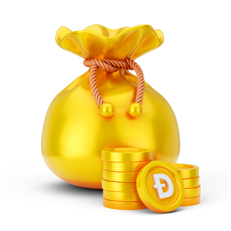 도지코인 코인 백  3D Icon