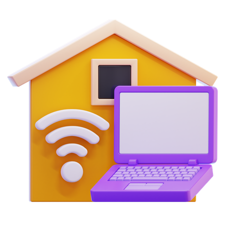 원격 근무  3D Icon