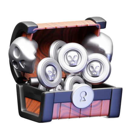 보물상자 동전  3D Icon