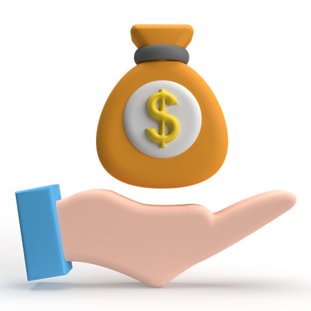 돈 가방  3D Icon