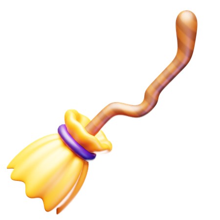 날아다니는 마법의 빗자루  3D Icon