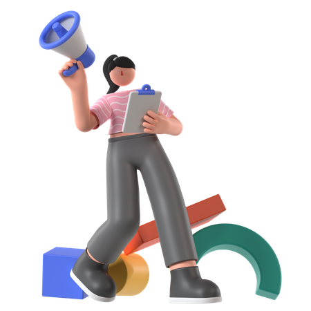 채용 공고를 하는 매니저  3D Icon