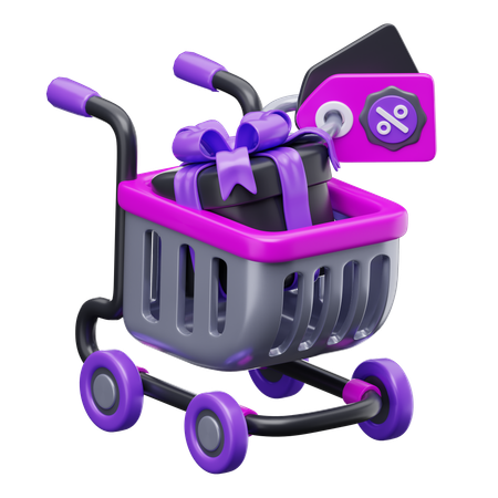 선물 트롤리  3D Icon